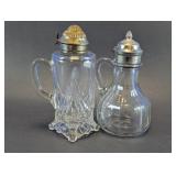 Vintage Glass Syrup & Oil Cruet Dispenser Duo
