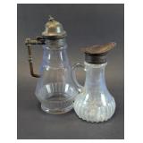 Vintage Glass Syrup Pitcher & Cruet Duo