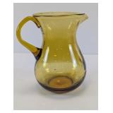 Vintage Amber Glass Pitcher