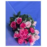 Artificial Pink Rose Floral Bouquets Lot