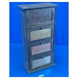4-Drawer Wooden Apothecary Seed Display Cabinet