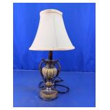 Ornate Silver & Gold Accent Table Lamp