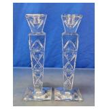 Towle 24% Lead Crystal Candlestick Holders Pair