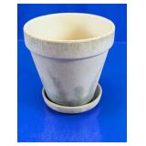 Rustic Textured Clay Planter Pot w/ Saucer