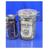 Assorted Vtg Glass Marbles in Jars Lot