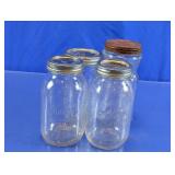 Assorted Vtg Clear Glass Kerr Mason Jars