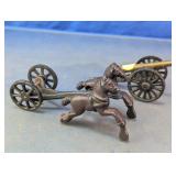Vtg Cast Iron Horse Drawn Cannon & Limber Lot