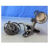Compact Black Clip-On Spotlight Desk Lamp