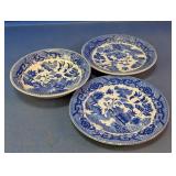 Blue & White Japanese Landscape Plates Set
