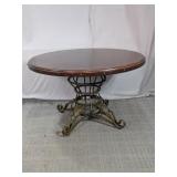 Vintage Style Round Metal & Wood Dining Table