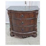 Collezione Europa Marble-Top 3-Drawer Nightstand
