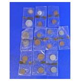 Assorted Coins in Protective Sleeves