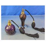 Decorative Glass Perfume Atomizers Pair