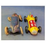 Vtg Molded Rubber Toy Race Cars