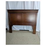 Vintage Queen Size Wooden Headboard Panel