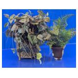 Artificial Ivy & Fern Plants Planters Set