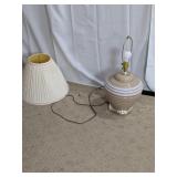 Vintage Beige Ceramic Table Lamp w/ Shade