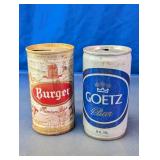 Vtg Burger & Goetz Pull Tab Beer Cans