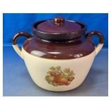 Vtg McCoy Fruit Harvest Lidded Bean Pot Crock