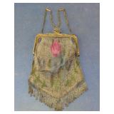 Antique Whiting & Davis Floral Mesh Purse
