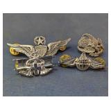 4 Silver-toned Military Qualification Badges