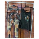 Shein Curve Pants, Skort & Black Graphic Top Set