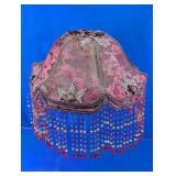 Pink Beaded Fringe Fabric Lampshade