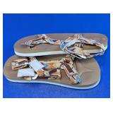 Multicolor Woven Strap Flip Flop Sandals