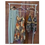 Shein Curve Gray Skirt, Printed Dress & Romwe Top