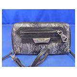 Nicole Gray Snakeskin-Print Wristlet Wallet