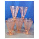 Pink Floral Pattern Glasses Set