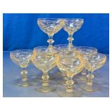 Yellow Glass Coupe Cocktail Glasses Set