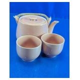 Pink Lidded Teapot & Cups Set