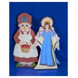 Vtg Hand-Painted Wooden Decor Cutouts Duo