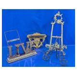 Vintage Decorative Easels & Wall Shelf Lot