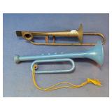 Vtg Metal & Plastic Toy Horn Instrument