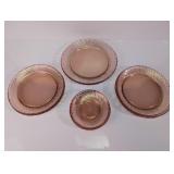 Vintage Arcoroc Pink Swirl Glassware Set