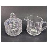 Clear Glass Sugar Bowl & Creamer Pair