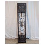 Rustic Distressed Wood & Wrought Iron Wall Panel
