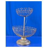 Decorative Two-Tier Wire Fruit Stand