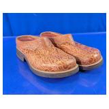Brown Textured Slip-On Shoes