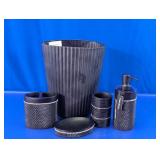 Black 5-Piece Bathroom Accessory Set