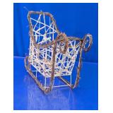 Rustic Grapevine Wire Christmas Sleigh