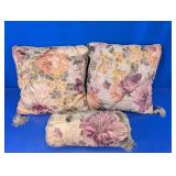 Floral Jacquard Throw Pillows Trio