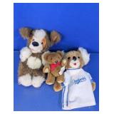 Plush & Hand Puppet Lot Dodgers Koala Dog Trio