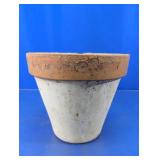 Clay Flower Pot With White Finish