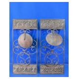 Ornate Metal Wall Decor Pair