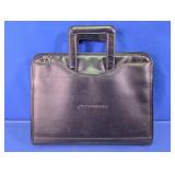 Cameron Black Faux Leather Zippered Padfolio