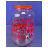Vintage Large Glass Cookie Jar w/ Lid