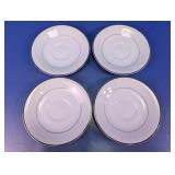 Fine Porcelain Saucers w/ Silver Trim Lot